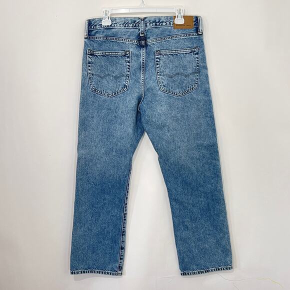 American Eagle Jeans Mens 32x30 Light Blue Wash Bootcut Stretch Baggy Y2K - Picture 2 of 9